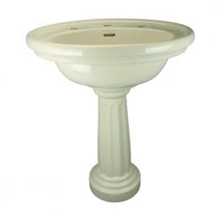 RENOVATORS SUPPLY MANUFACTURING Philadelphia 26 in. Pedestal Sink with Oval-Shaped Vessel China Gloss in Biscuit -Bathroom Sinks Sales white renovators supply manufacturing pedestal sinks 97250 4f 1000