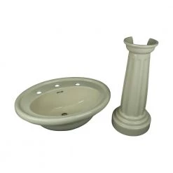 RENOVATORS SUPPLY MANUFACTURING Philadelphia 26 in. Pedestal Sink with Oval-Shaped Vessel China Gloss in Biscuit -Bathroom Sinks Sales white renovators supply manufacturing pedestal sinks 97250 fa 1000