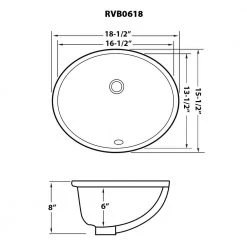 Ruvati 16 in. x 13 in. Oval Undermount Vanity Bathroom Porcelain Ceramic with Overflow in White 13 Ruvati 16 in. x 13 in. Oval Undermount Vanity Bathroom Porcelain Ceramic with Overflow in White -Bathroom Sinks Sales white ruvati undermount bathroom sinks rvb0618 31 1000