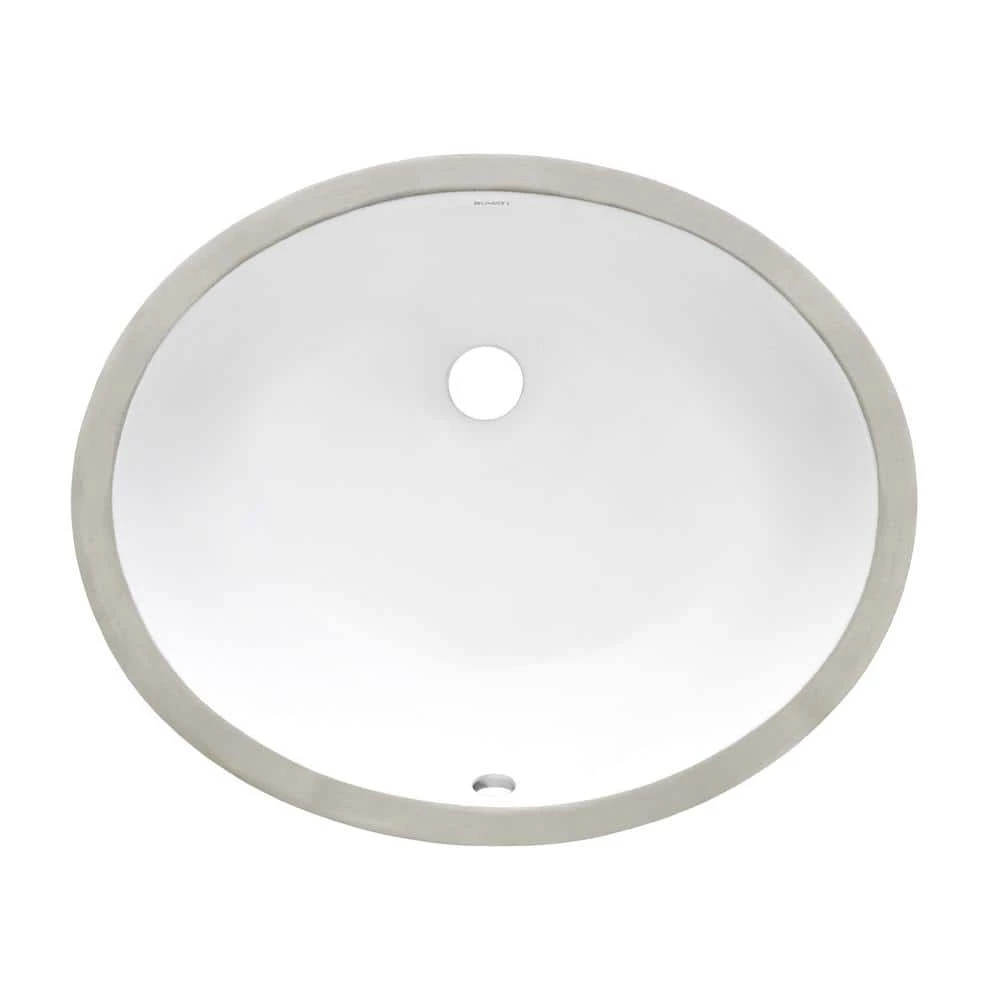 Ruvati 16 in. x 13 in. Oval Undermount Vanity Bathroom Porcelain Ceramic with Overflow in White 5 Ruvati 16 in. x 13 in. Oval Undermount Vanity Bathroom Porcelain Ceramic with Overflow in White - Image 3