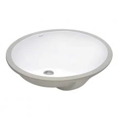 Ruvati 16 in. x 13 in. Oval Undermount Vanity Bathroom Porcelain Ceramic with Overflow in White