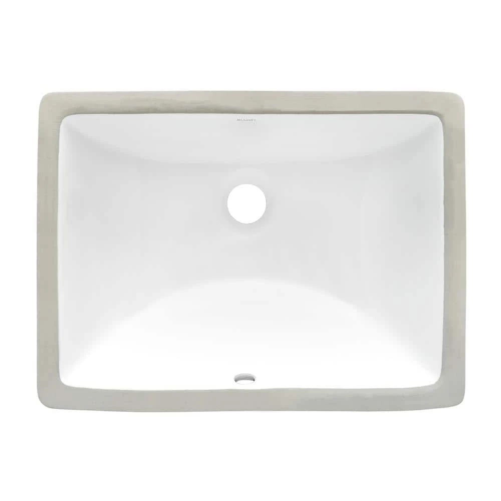Ruvati 17 in. Rectangular Undermount Vanity Bathroom Porcelain Ceramic with Overflow in White 5 Ruvati 17 in. Rectangular Undermount Vanity Bathroom Porcelain Ceramic with Overflow in White - Image 3