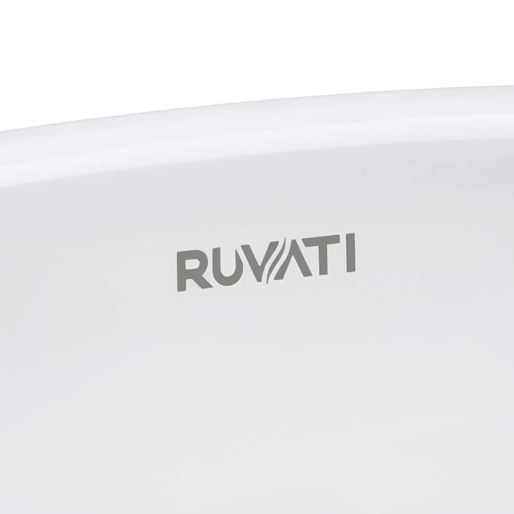 Ruvati 17 in. Rectangular Undermount Vanity Bathroom Porcelain Ceramic with Overflow in White 8 Ruvati 17 in. Rectangular Undermount Vanity Bathroom Porcelain Ceramic with Overflow in White - Image 6