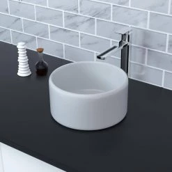 Satico Amuering 16 in. Topmount Bathroom Sink Basin in White 12 Satico Amuering 16 in. Topmount Bathroom Sink Basin in White -Bathroom Sinks Sales white satico drop in bathroom sinks 16tay17 44 1000