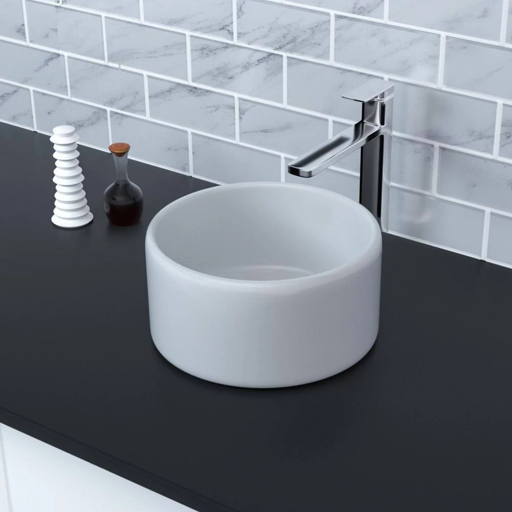 Satico Amuering 16 in. Topmount Bathroom Sink Basin in White 6 Satico Amuering 16 in. Topmount Bathroom Sink Basin in White - Image 5