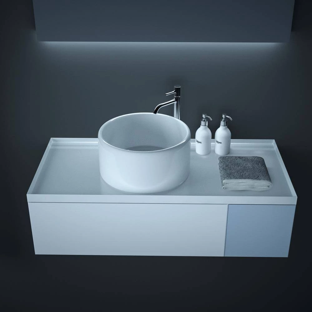 Satico Amuering 16 in. Topmount Bathroom Sink Basin in White 4 Satico Amuering 16 in. Topmount Bathroom Sink Basin in White - Image 3