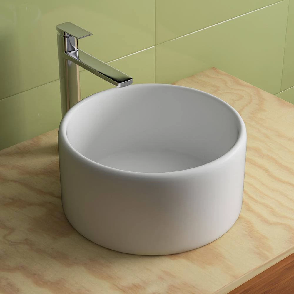 Satico Amuering 16 in. Topmount Bathroom Sink Basin in White 7 Satico Amuering 16 in. Topmount Bathroom Sink Basin in White - Image 6