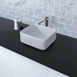 Satico Amuering 15 in. Topmount Bathroom Sink Basin in White -Bathroom Sinks Sales white satico drop in bathroom sinks 16tay19 44 1000