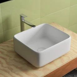 Satico Amuering 15 in. Topmount Bathroom Sink Basin in White -Bathroom Sinks Sales white satico drop in bathroom sinks 16tay19 fa 1000
