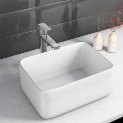 Satico Amuering 19.63 in. Topmount Bathroom Sink Basin in White -Bathroom Sinks Sales white satico drop in bathroom sinks 16tay25 4f 1000