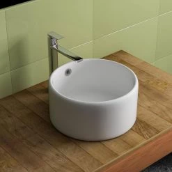 Satico Amuering 16.75 in. Topmount Bathroom Sink in White -Bathroom Sinks Sales white satico drop in bathroom sinks 16tay28 4f 1000