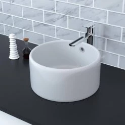 Satico Amuering 16.75 in. Topmount Bathroom Sink in White -Bathroom Sinks Sales white satico drop in bathroom sinks 16tay28 fa 1000