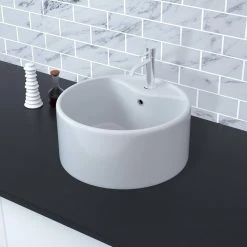 Satico Amuering 18 in. Topmount Bathroom Sink in White -Bathroom Sinks Sales white satico drop in bathroom sinks 16tay29 fa 1000