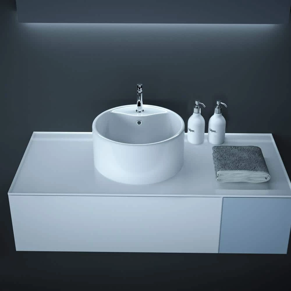 Satico 16.13 in. Topmount Bathroom Sink in White 6 Satico 16.13 in. Topmount Bathroom Sink in White - Image 4