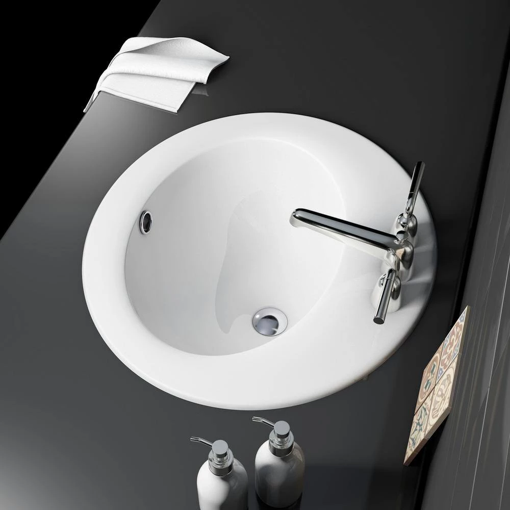 Satico Victorian 20 in. Ceramic Above Sink Basin in White 7 Satico Victorian 20 in. Ceramic Above Sink Basin in White - Image 5