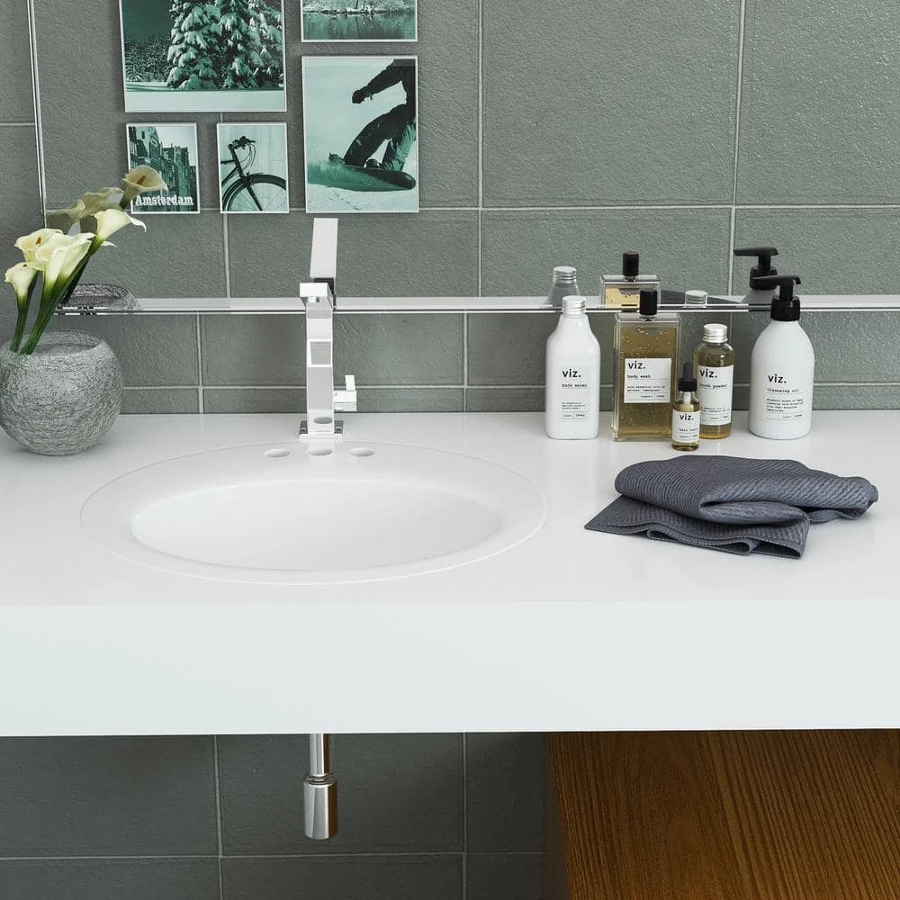 Satico Victorian 20 in. Ceramic Above Sink Basin in White 5 Satico Victorian 20 in. Ceramic Above Sink Basin in White - Image 3