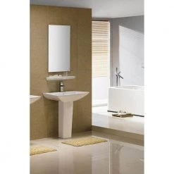 FINE FIXTURES Classic 24.75 in. W x 18.5 in. L Modern Ceramic Pedestal Sink and Basin Combo in White 10 FINE FIXTURES Classic 24.75 in. W x 18.5 in. L Modern Ceramic Pedestal Sink and Basin Combo in White -Bathroom Sinks Sales white single hole fine fixtures pedestal sinks mi2319w 1f 1000