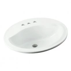 STERLING Sanibel Drop-In Ceramic Bathroom Sink in White with Overflow Drain