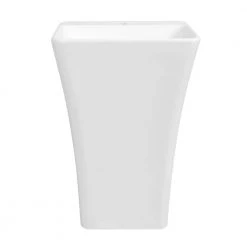 Streamline 23.6 in. Solid Surface Resin Pedestal Sink Basin in White