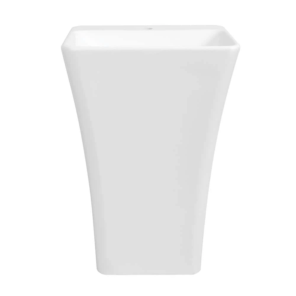 Streamline 23.6 in. Solid Surface Resin Pedestal Sink Basin in White 3 Streamline 23.6 in. Solid Surface Resin Pedestal Sink Basin in White