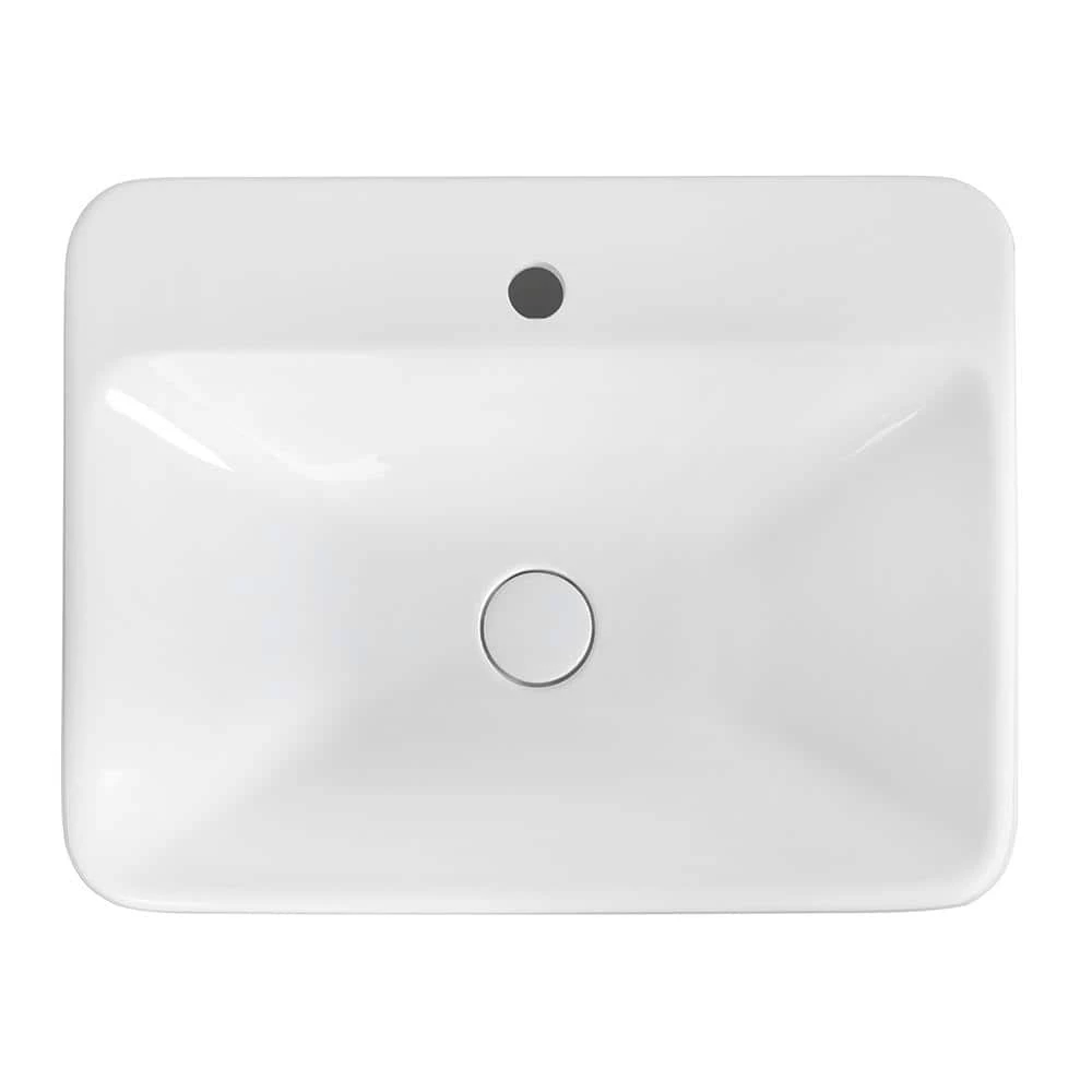 Streamline 23.6 in. Solid Surface Resin Pedestal Sink Basin in White 4 Streamline 23.6 in. Solid Surface Resin Pedestal Sink Basin in White - Image 2