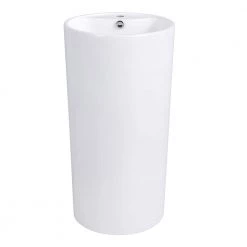 Streamline 17.7 in. Solid Surface Resin Pedestal Sink Basin in White