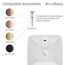 Swiss Madison Carre Glossy, White Ceramic Square Pedestal Sink -Bathroom Sinks Sales white swiss madison pedestal sinks sm ps311 1f 1000