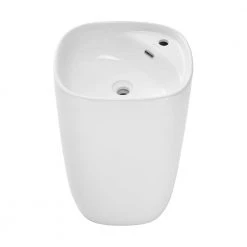 Swiss Madison Ivy 1-Piece Glossy White Ceramic Square Pedestal Sink -Bathroom Sinks Sales white swiss madison pedestal sinks sm ps313 1d 1000