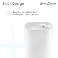 Swiss Madison Ivy 1-Piece Glossy White Ceramic Square Pedestal Sink -Bathroom Sinks Sales white swiss madison pedestal sinks sm ps313 4f 1000