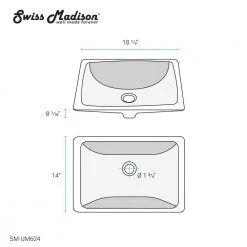 Swiss Madison Plaisir 18 in. Rectangular Under-Mount Bathroom Sink in White -Bathroom Sinks Sales white swiss madison undermount bathroom sinks sm um624 76 1000