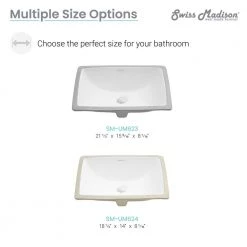 Swiss Madison Plaisir 18 in. Rectangular Under-Mount Bathroom Sink in White -Bathroom Sinks Sales white swiss madison undermount bathroom sinks sm um624 fa 1000
