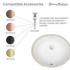 Swiss Madison Monaco 16.5 in. Oval Under-Mount Bathroom Sink in White -Bathroom Sinks Sales white swiss madison undermount bathroom sinks sm um629 44 1000