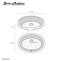 Swiss Madison Monaco 16.5 in. Oval Under-Mount Bathroom Sink in White -Bathroom Sinks Sales white swiss madison undermount bathroom sinks sm um629 76 1000