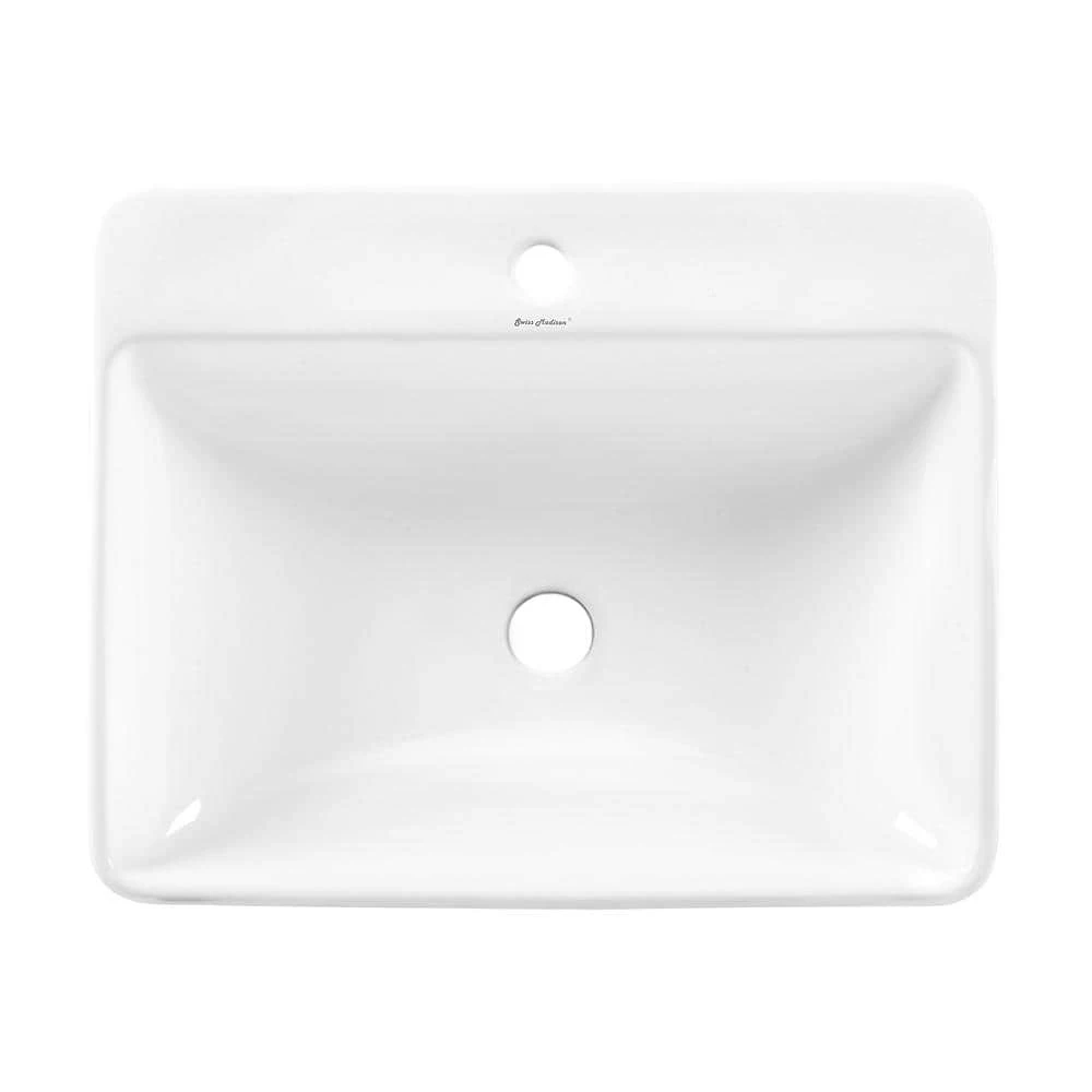 Swiss Madison Carre Rectangular Vessel Sink in White 7 Swiss Madison Carre Rectangular Vessel Sink in White - Image 5
