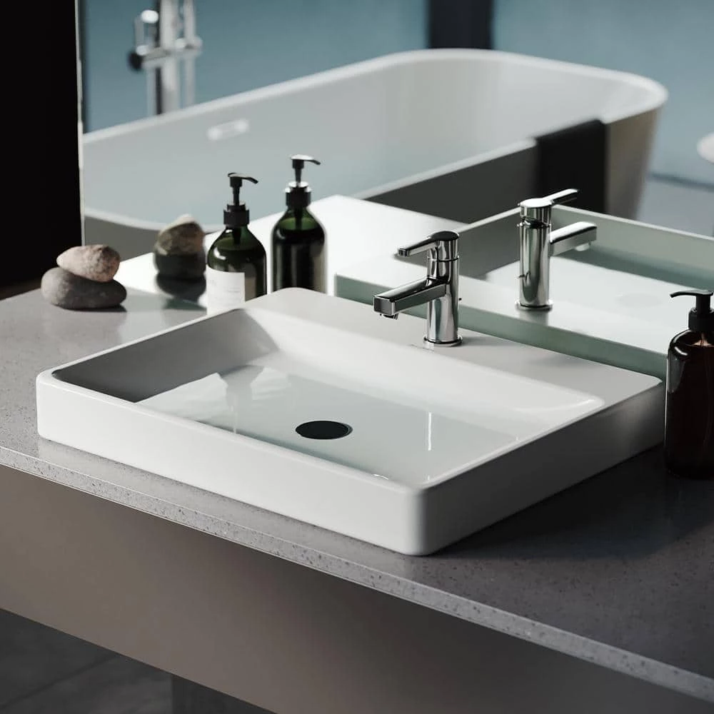 Swiss Madison Carre Rectangular Vessel Sink in White 3 Swiss Madison Carre Rectangular Vessel Sink in White
