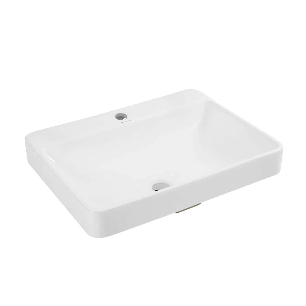 Swiss Madison Carre Rectangular Vessel Sink in White 8 Swiss Madison Carre Rectangular Vessel Sink in White - Image 6
