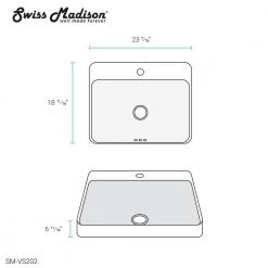 Swiss Madison Carre Rectangular Vessel Sink in White 27 Swiss Madison Carre Rectangular Vessel Sink in White -Bathroom Sinks Sales white swiss madison vessel sinks sm vs202 76 1000