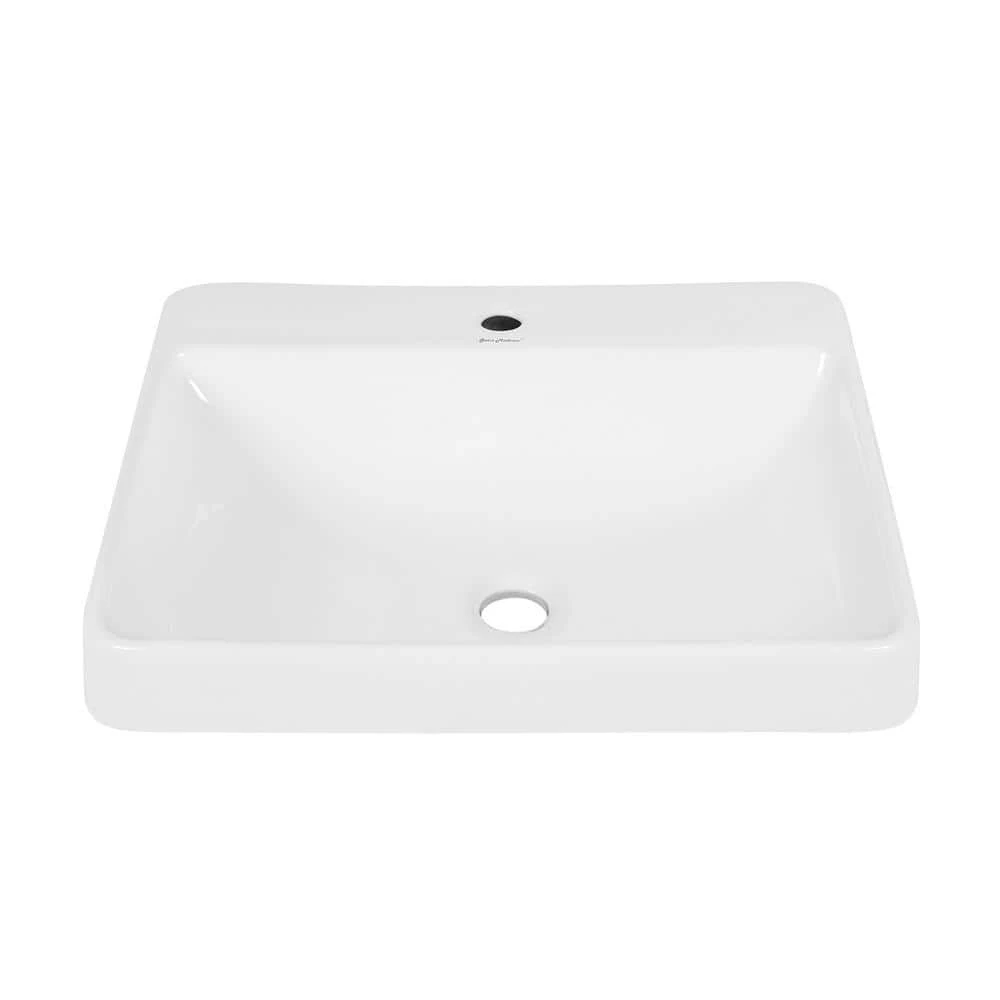 Swiss Madison Carre Rectangular Vessel Sink in White 6 Swiss Madison Carre Rectangular Vessel Sink in White - Image 4