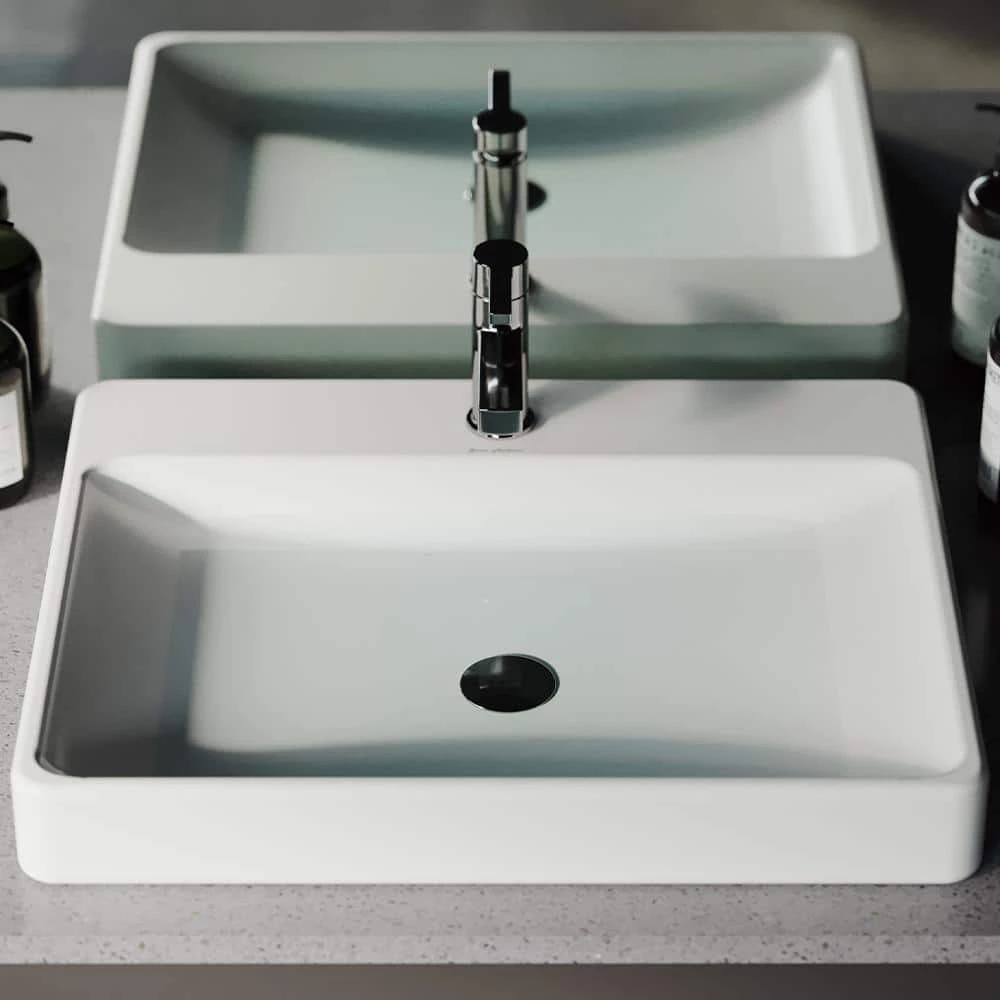 Swiss Madison Carre Rectangular Vessel Sink in White 4 Swiss Madison Carre Rectangular Vessel Sink in White - Image 2