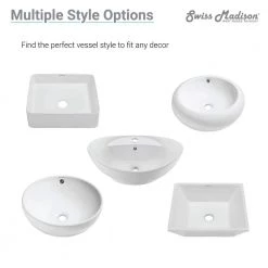 Swiss Madison Carre Rectangular Vessel Sink in White 26 Swiss Madison Carre Rectangular Vessel Sink in White -Bathroom Sinks Sales white swiss madison vessel sinks sm vs202 fa 1000
