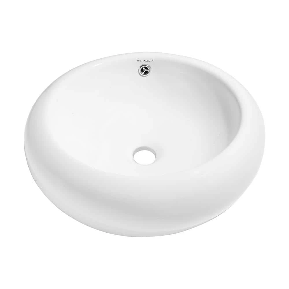 Swiss Madison Plaisir Round Vessel Sink in White 5 Swiss Madison Plaisir Round Vessel Sink in White - Image 3