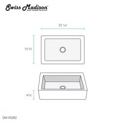 Swiss Madison Voltaire Ceramic Rectangle Vessel Sink in White -Bathroom Sinks Sales white swiss madison vessel sinks sm vs282 76 1000