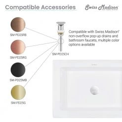 Swiss Madison Voltaire Ceramic Rectangle Vessel Sink in White -Bathroom Sinks Sales white swiss madison vessel sinks sm vs282 fa 1000