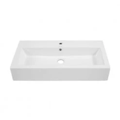 Swiss Madison Voltaire Wide Rectangle Vessel Sink in White -Bathroom Sinks Sales white swiss madison vessel sinks sm vs292 40 1000
