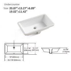 Taholi Ceramic Rectangular Undermount Bathroom Sink with Overflow in White -Bathroom Sinks Sales white taholi undermount bathroom sinks dj w122549620 c3 1000