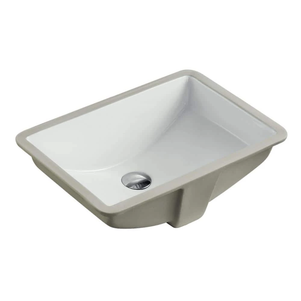 Kingsman Hardware 21-1/2 in. x 15-1/4 in. Rectrangle Undermount Vitreous Glazed Ceramic Lavatory Vanity Bathroom Sink Pure White 3 Kingsman Hardware 21-1/2 in. x 15-1/4 in. Rectrangle Undermount Vitreous Glazed Ceramic Lavatory Vanity Bathroom Sink Pure White