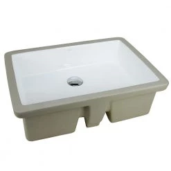Kingsman Hardware 22-1/8 in. x 15-3/4 in. Rectrangle Undermount Vitreous Glazed Ceramic Lavatory Vanity Bathroom Sink Pure White