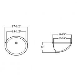 Kingsman Hardware 17-1/2 in. x 14-1/4 in. Oval Undermount Vitreous Glazed Ceramic Lavatory Vanity Bathroom Sink Pure White -Bathroom Sinks Sales white undermount bathroom sinks uv1714p 4f 1000