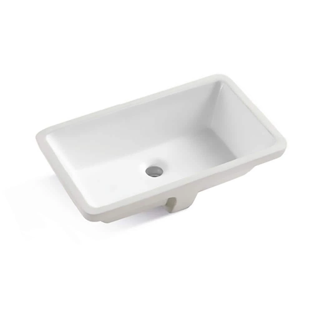 Amucolo 20.87 in. Ceramic Rectangular Undermount Bathroom Sink in White with Overflow 3 Amucolo 20.87 in. Ceramic Rectangular Undermount Bathroom Sink in White with Overflow