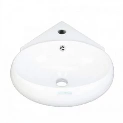 RENOVATORS SUPPLY MANUFACTURING Oscar 14-1/2 in. Corner Wall Mounted Bathroom Sink in White with Overflow